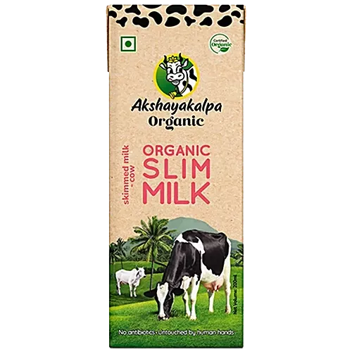 Akshayakalpa Organic Slim Milk Tetra Pack, 200ml