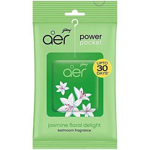 Godrej Aer Pocket Bathroom Fragrance - Jasmine Floral Delight, 10g