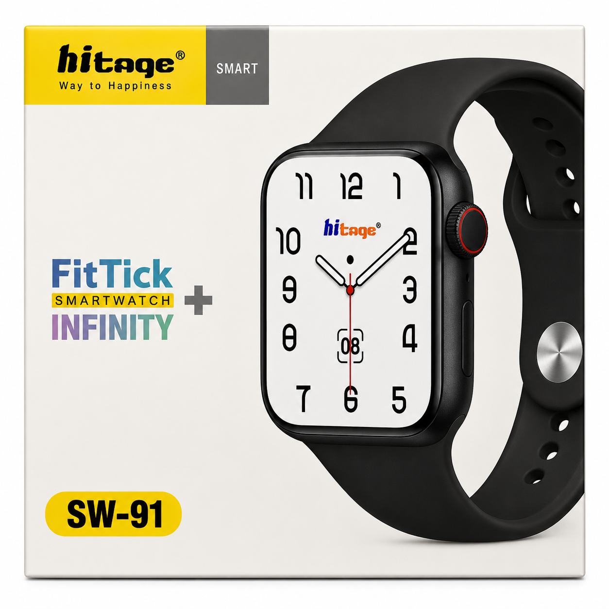 Hitage | Infinity SW-91 | Smartwatch FitTick (Black)
