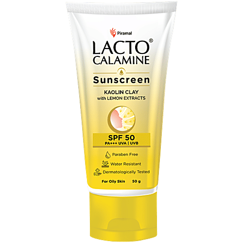 Lacto Calamine Daily Sunshield Sunscreen - Matte Look - Kaolin Clay SPF50 PA+++ For Oily Skin, 50g