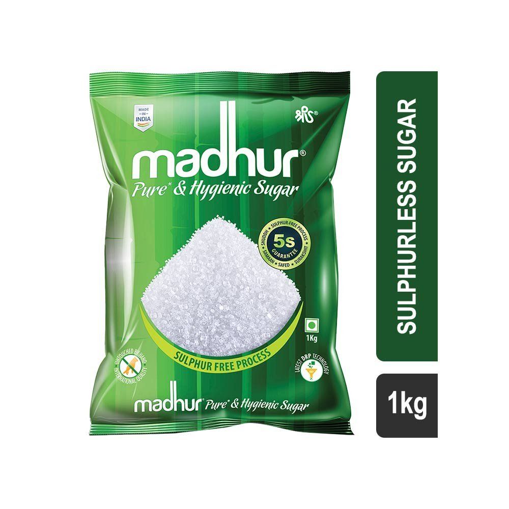 Madhur Pure & Hygienic Sugar Pouch - Green, 1kg