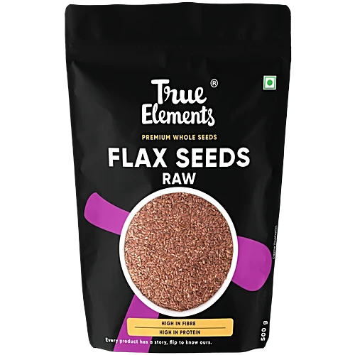 True Elements Raw Flax Seeds Pouch, 500g