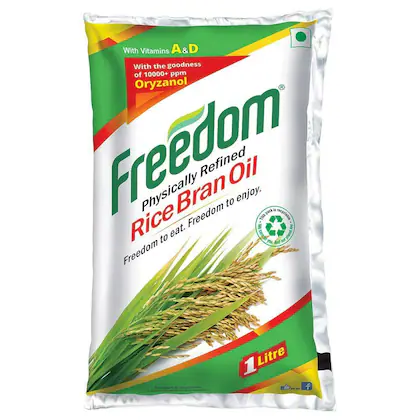 Freedom Rice Bran Oil Pouch, 1L
