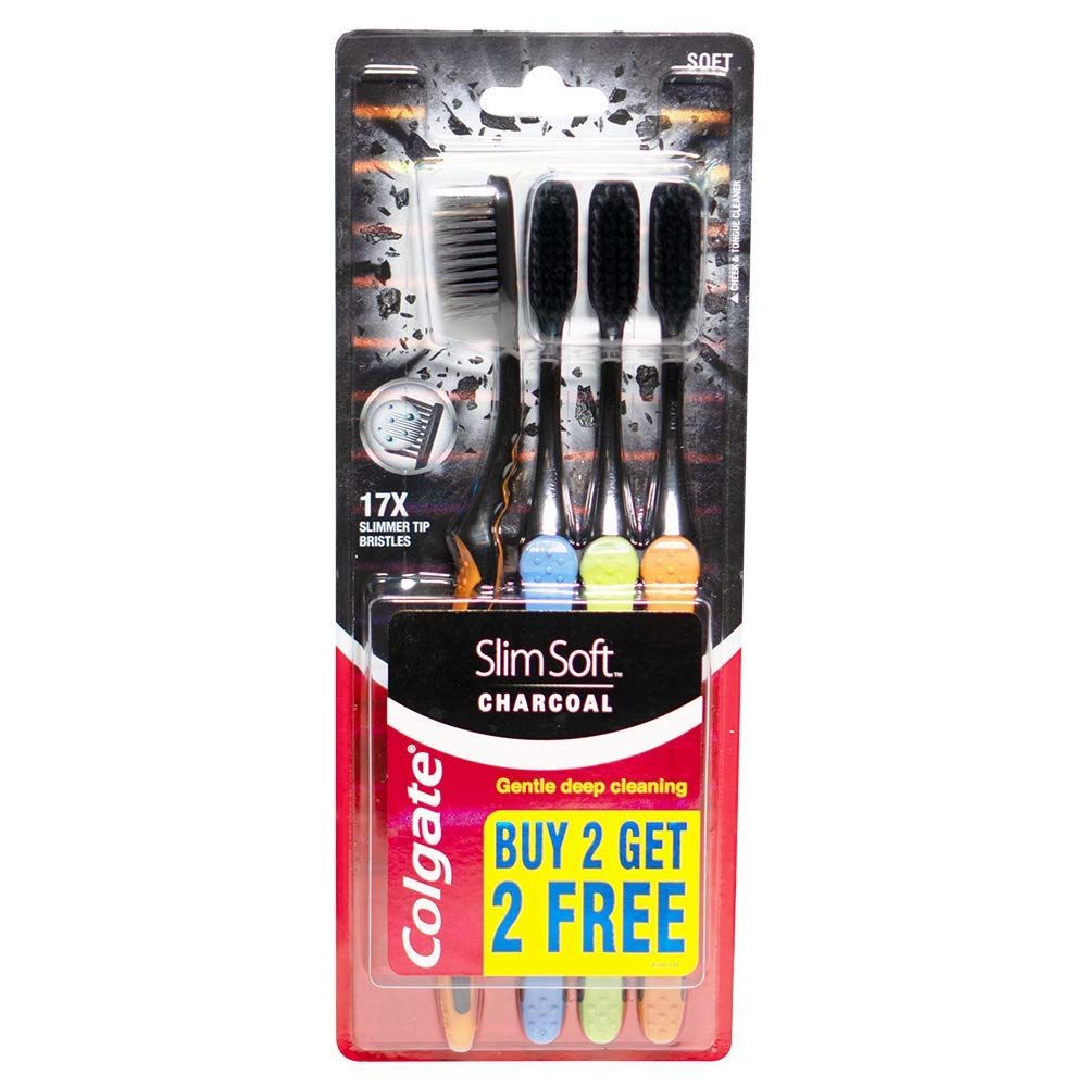 Colgate Charcoal Toothbrush - Slim Soft (Buy 2 Get 2 Free)