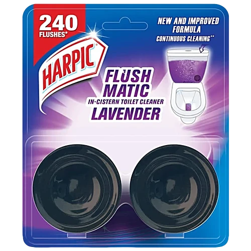 Harpic Flushmatic In Cistern Toilet Cleaner Block - Lavender, 50g (Set of 2)