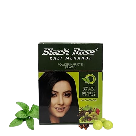 Black Rose Kali Mehandi Powder Hair Dye - Black, 10g