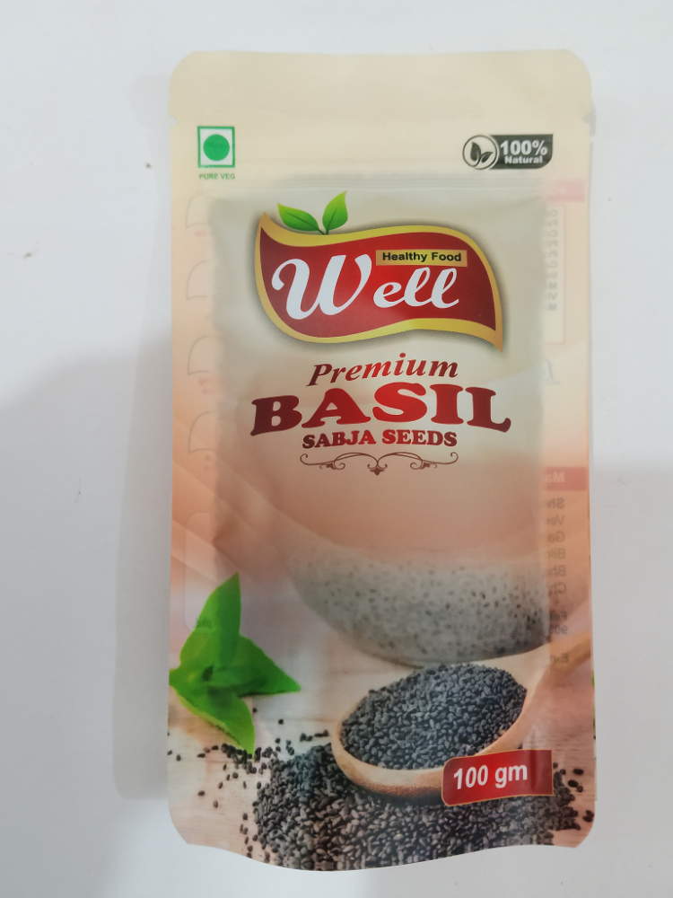 Well Premium Basil Sabja Seeds Pouch, 100g