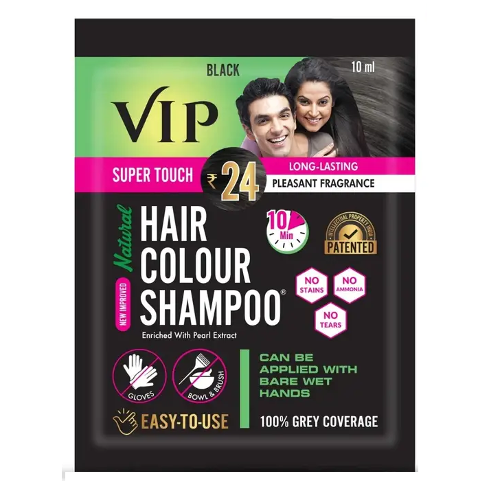 VIP Hair Colour Shampoo Sachet, 10ml
