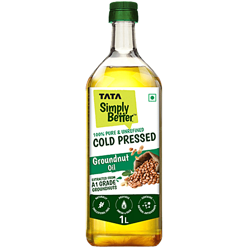 Tata Simply Better Cold Pressed Groundnut Oil PET Bottle, 1L