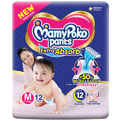 MamyPoko Extra Absorb Diaper Pants - M, 12pc