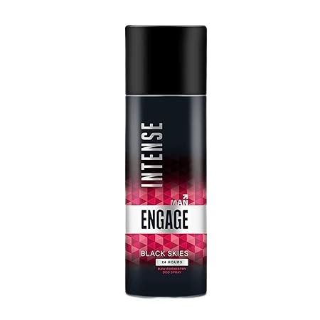 Engage Intense Men's Deodorant Body Spray - Black Skies, 150ml