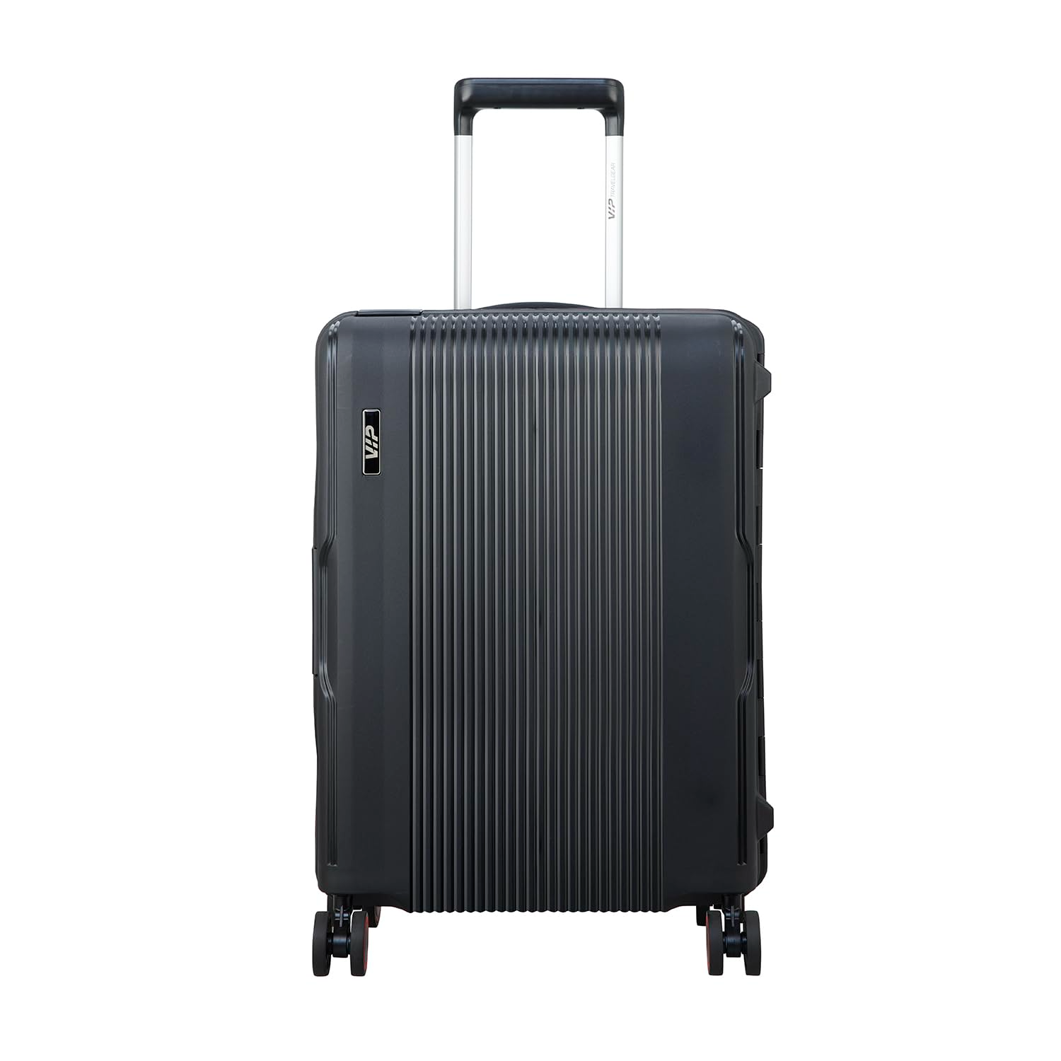 VIP | Maestro Nxt | Polypropylene 8 Wheel Strolly Black Hard CarryOn Luggage with 360 Spinner Wheels (Small, 57Cm, Black)