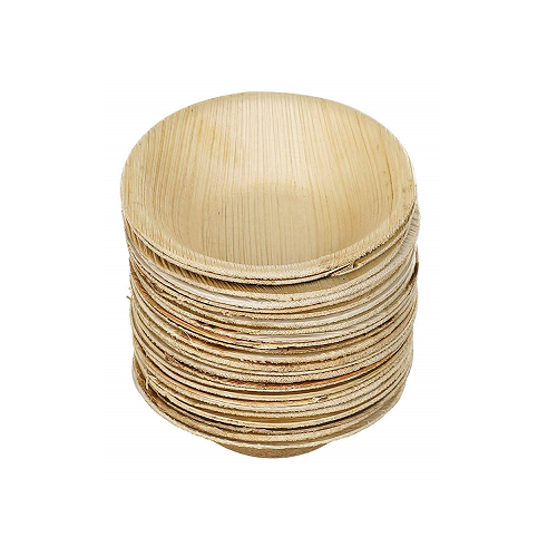 Disposable Round Areca Leaf Bowls, 10pc