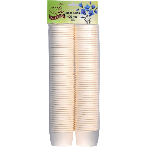 Pulp Wood Plain Paper Cups, 90ml (Set of 100)