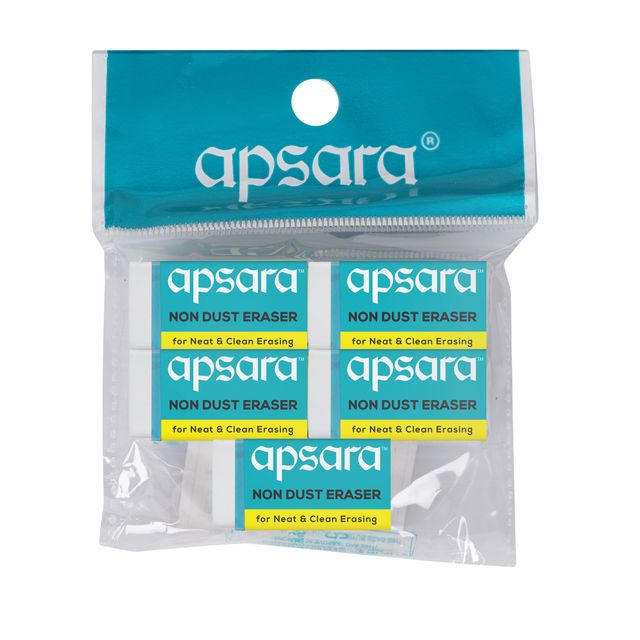 Apsara Non Dust Eraser, 5pc