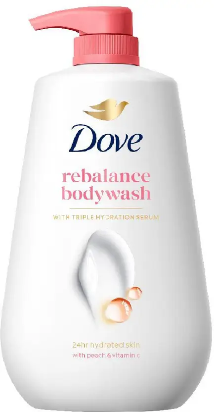 Dove Reblance with Triple Hydration Serum Body Wash Pump - Peach & Vitamin C, 800ml