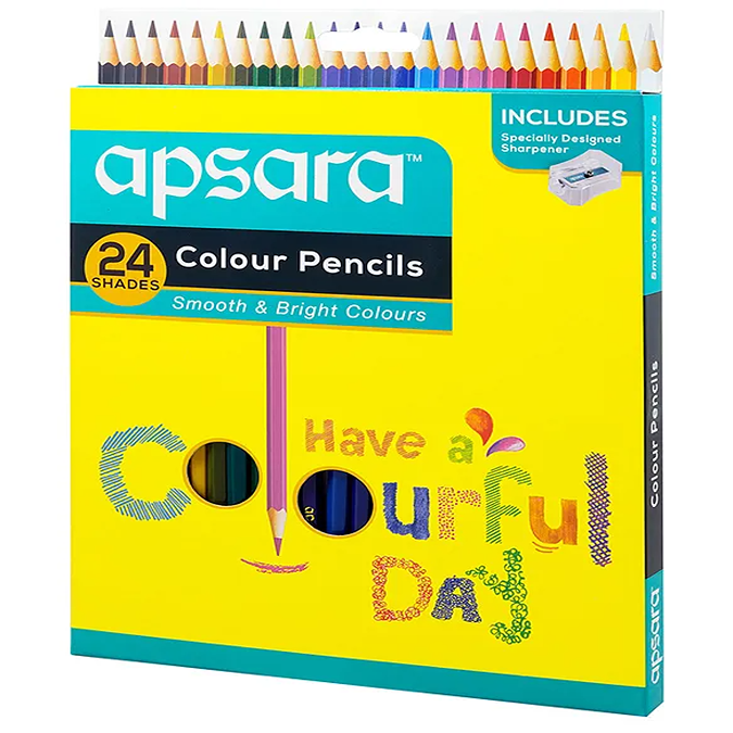 Apsara Colour Pencil Hexagon Shape - Full Size (24 Colour)