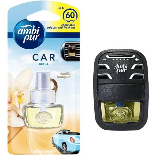 Ambipur Car Freshener Starter With Refill - Vanilla, 7.5ml