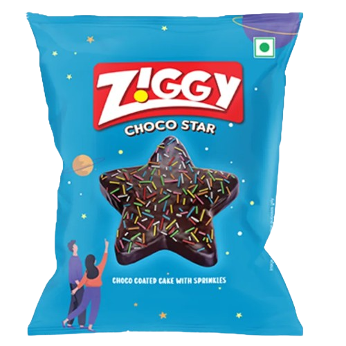 Ziggy Choco Star Cake with Sprinkles, 44g