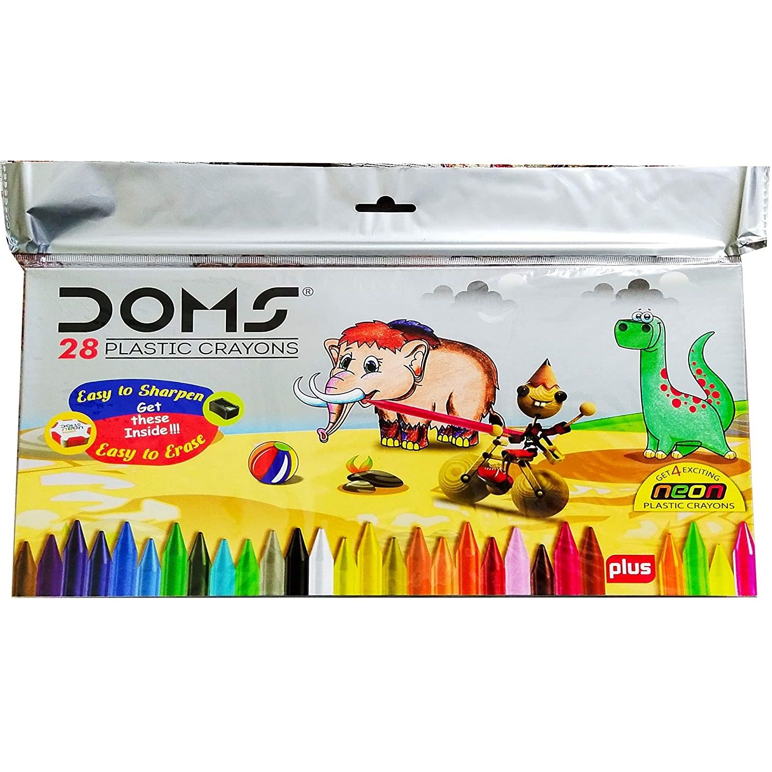 Doms Plastic Crayons Box, 28pc (7287)