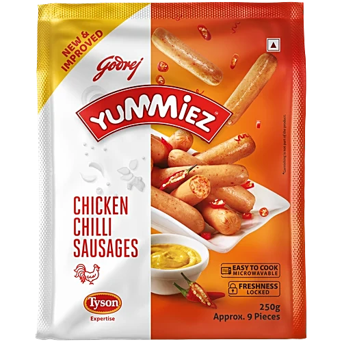Godrej Yummiez Chilli Chicken Sausages, 250g