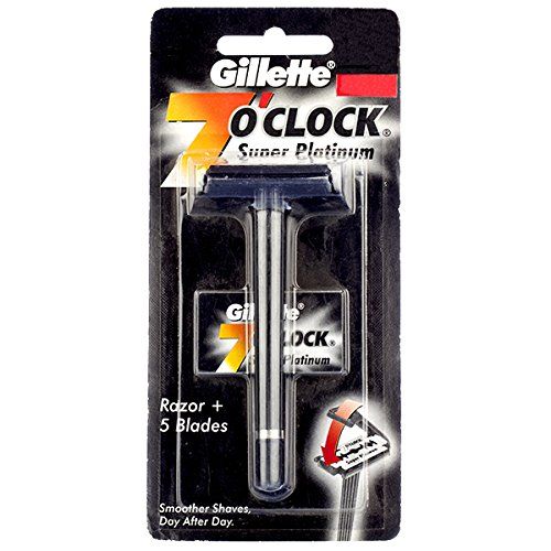 Gillette 7 O Clock Razor and Blades - Super Platinum, 1pc