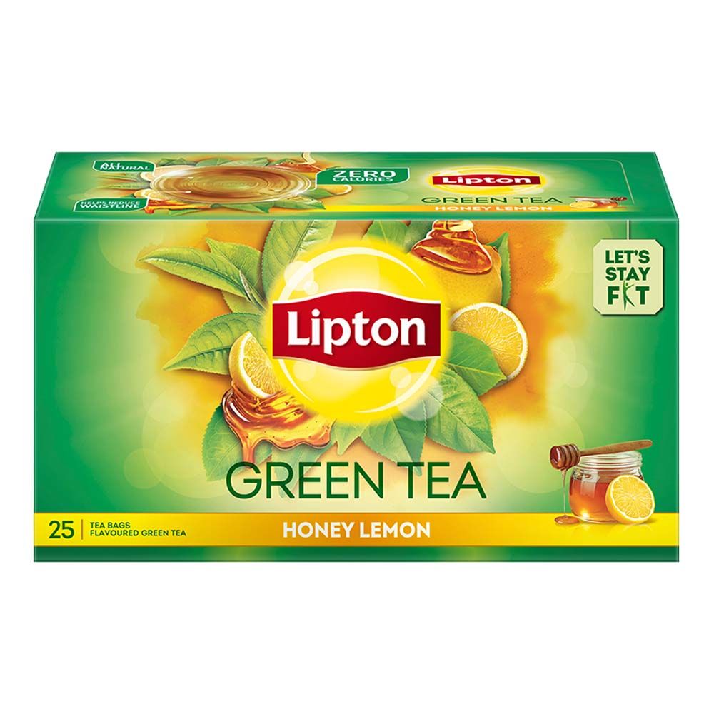 Lipton Green Tea Bags - Honey Lemon, 1.4g (Set of 25)