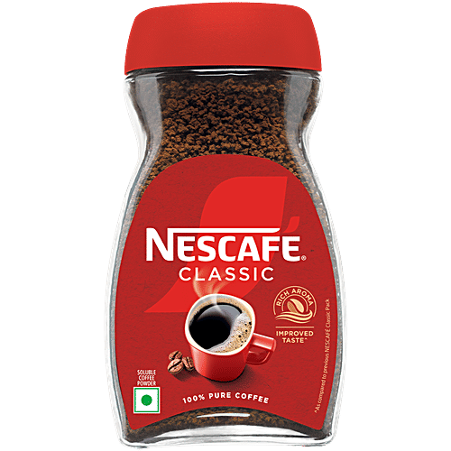 Nescafe 100% Pure Instant Coffee Powder Jar - Classic, 180g