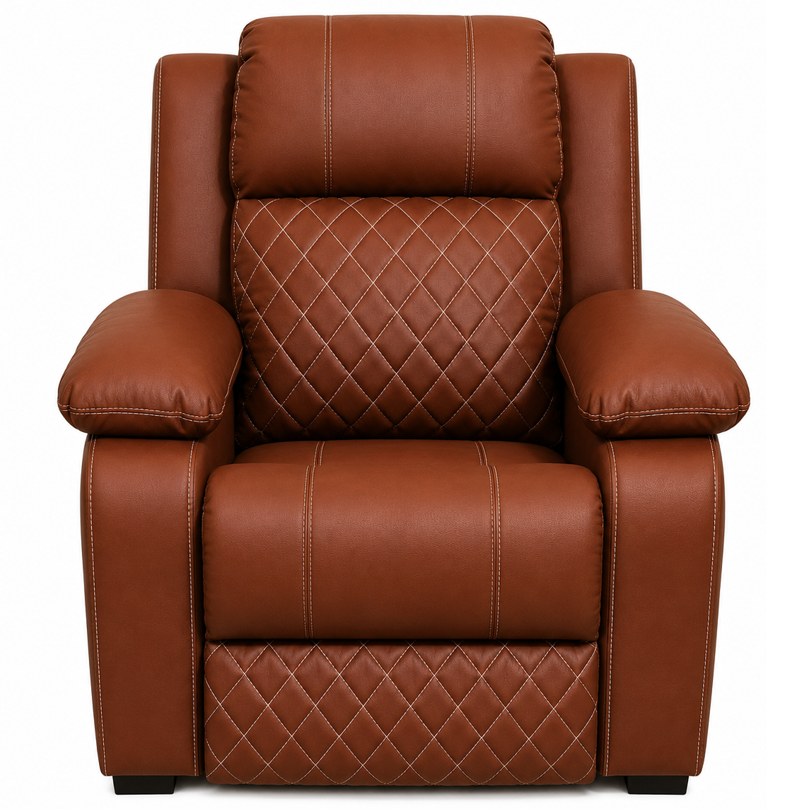 Manual PU Leatherette Recliner Armchair - Single Seater (Brown)