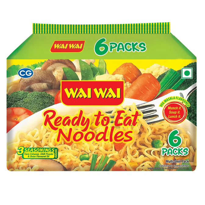 Wai Wai 6 In 1 Ready to Eat Noodles - Non Veg, 420g