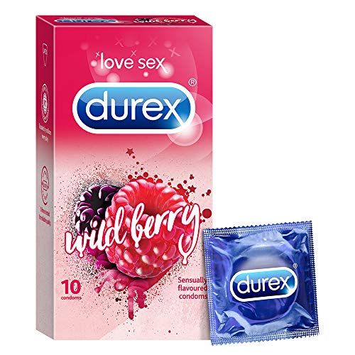 Durex Wild Strawberry Flavoured Condom - Extra Thin, 10pcs