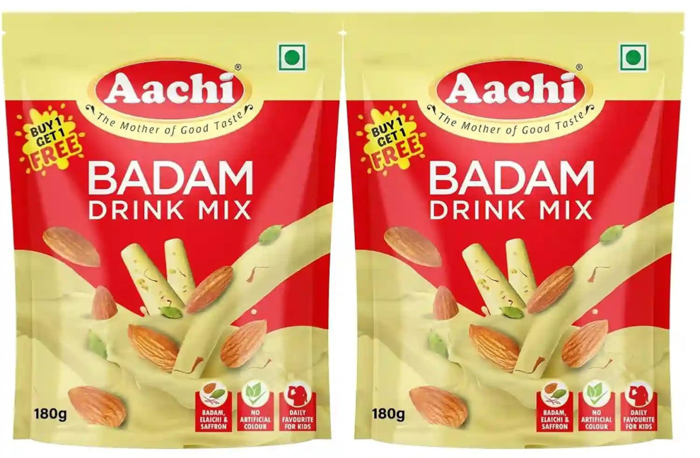 Aachi Badam Drink Powder Mix Pouch, 180g (Buy 1 Get 1 Free)
