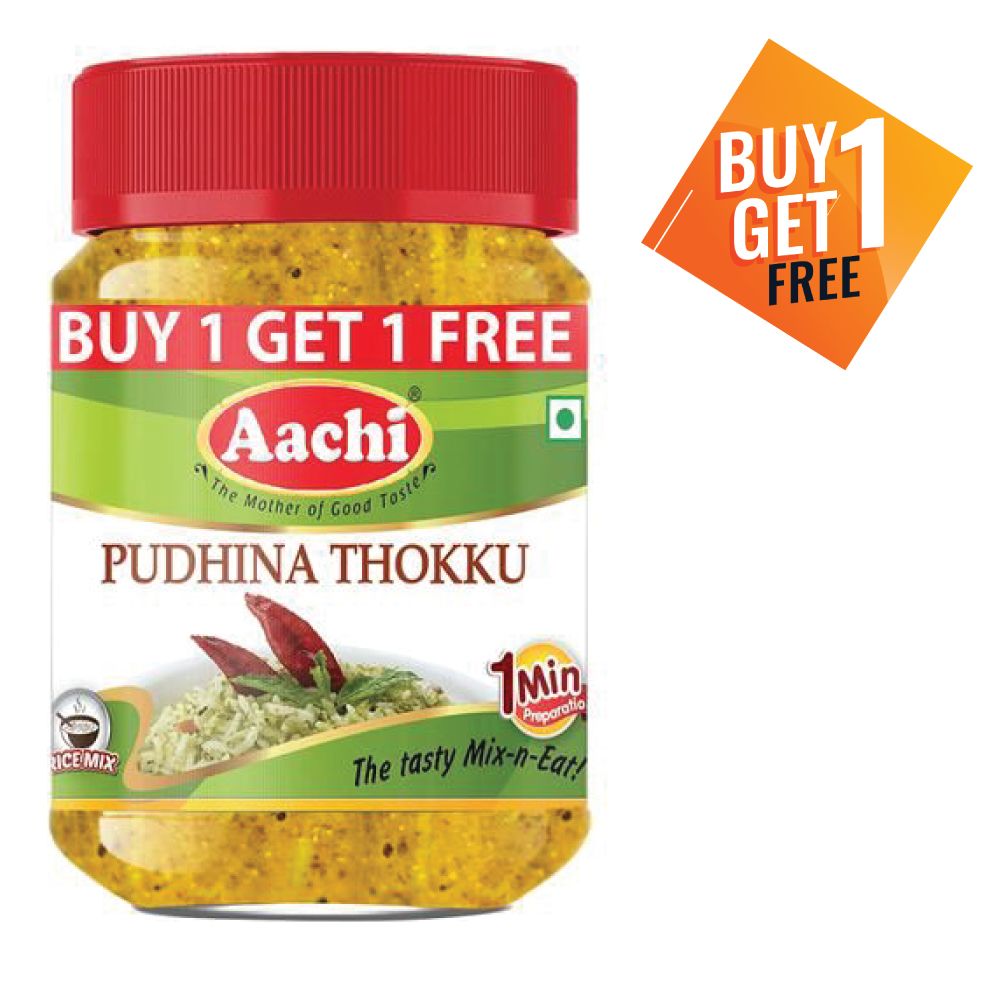 Aachi Rice Paste Bottle - Pudina, 200g (Buy 1 Get 1 Free)