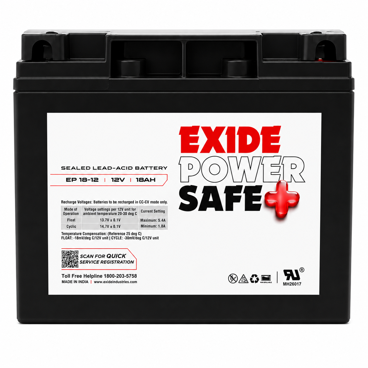 Exide | Powersafe | Sealed Lead-Acid Battery (12V, 18AH)