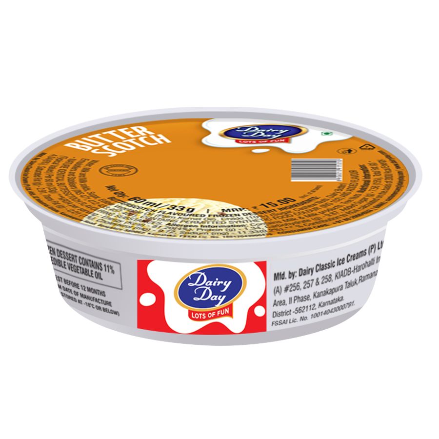 Dairy Day Cup Ice Cream - Butterscotch, 60ml
