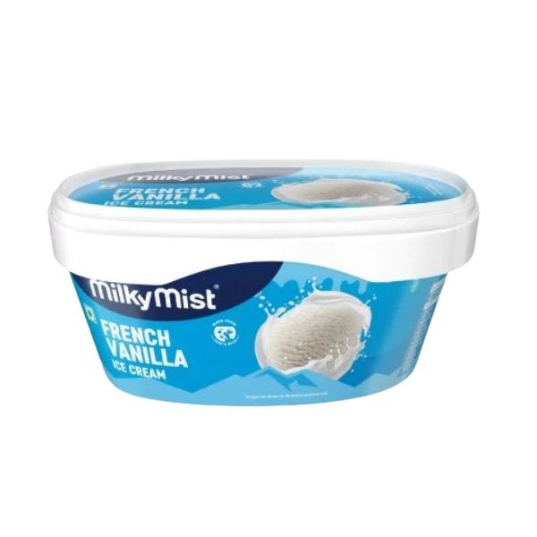 Milky Mist Ice Cream Oval Tub - French Vanilla, 1L