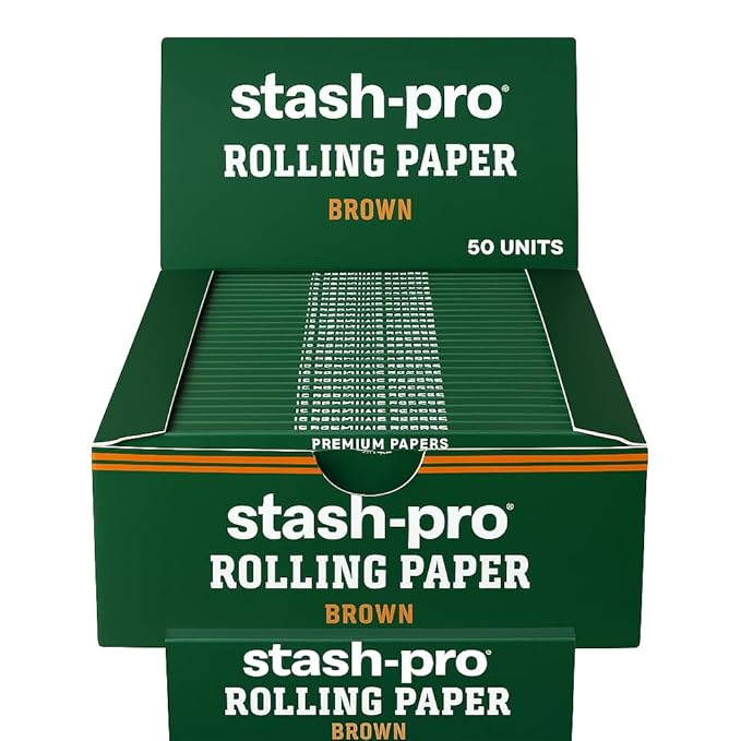 Stash-Pro King Size Rolling Paper - Brown, 32pc