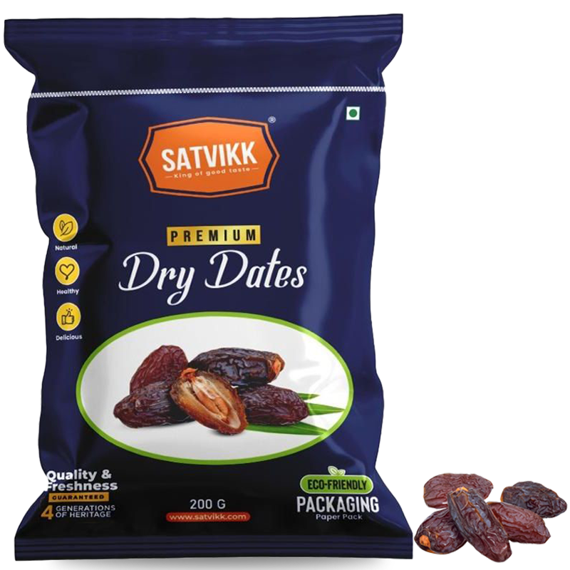 Satvikk Premium Dry Dates Pouch, 200g