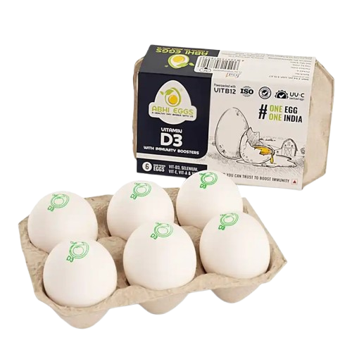 Abhi Eggs Vitamin D3 Hen White Eggs, 10pc