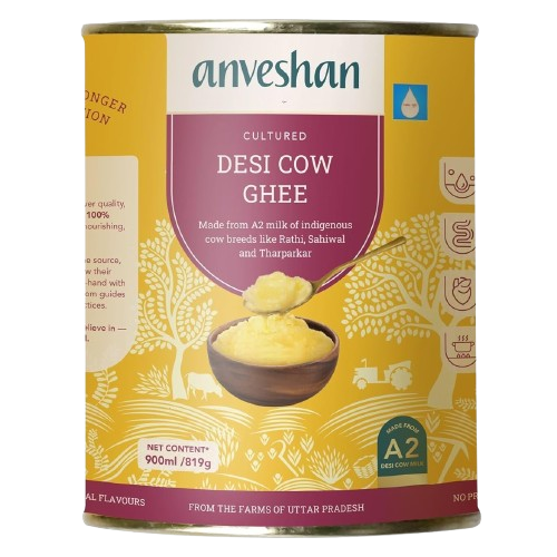 Anveshan A2 Cultured Desi Cow Ghee, 900ml