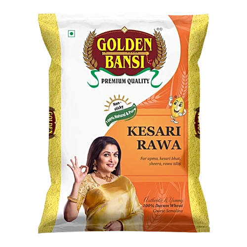 Golden Bansi Kesari Rava Pouch, 500g (MD)