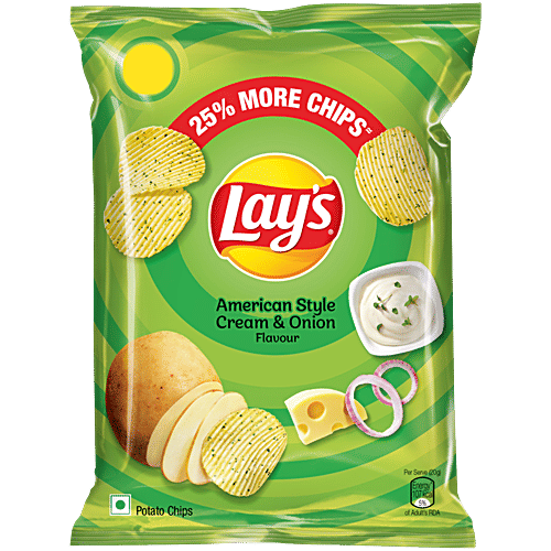 Lays Potato Chips - American Style Cream & Onion, 52g