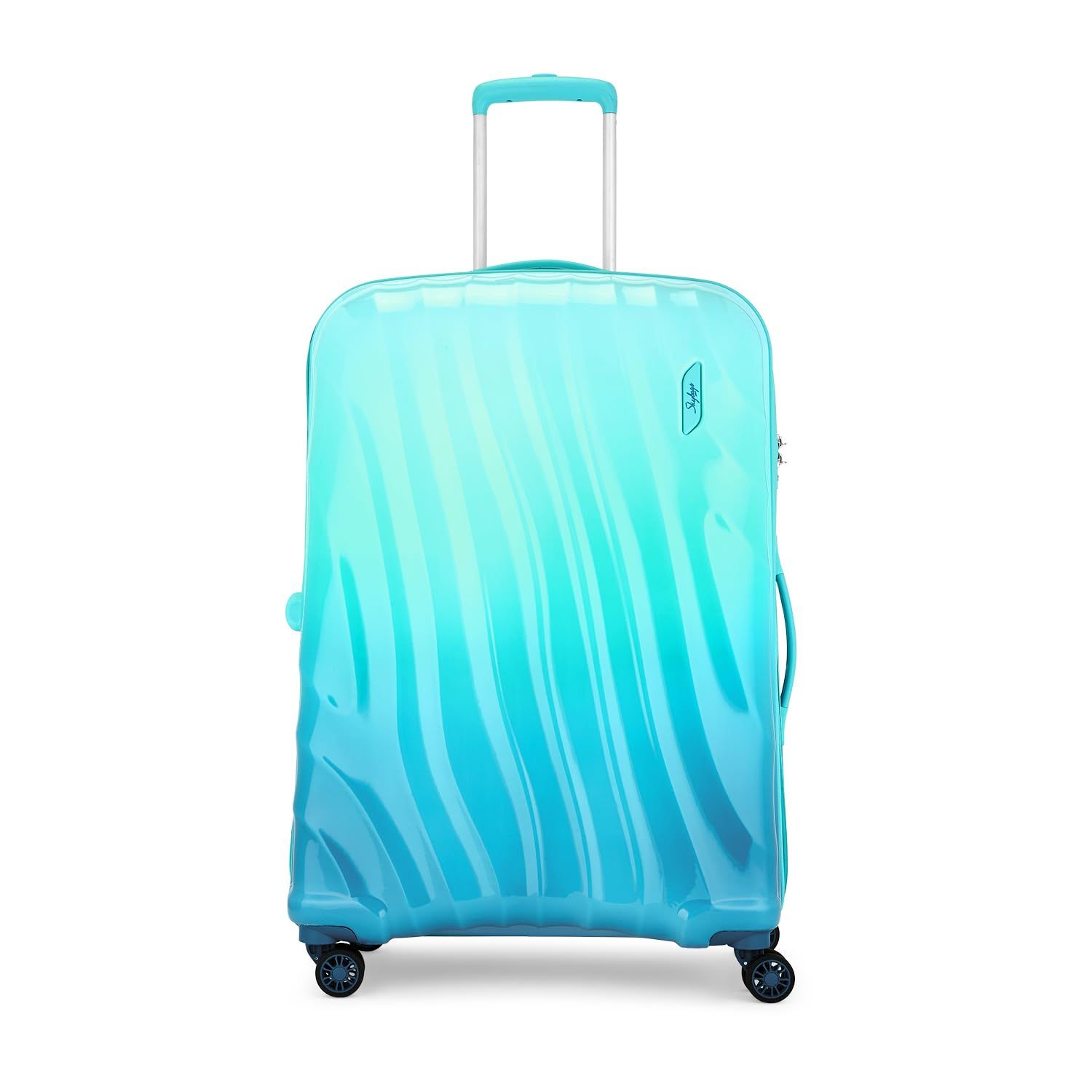 Skybags Openskies 79 Cm Luggage Polycarbonate Hard-Sided 8 Spinner Trolley (Blue)