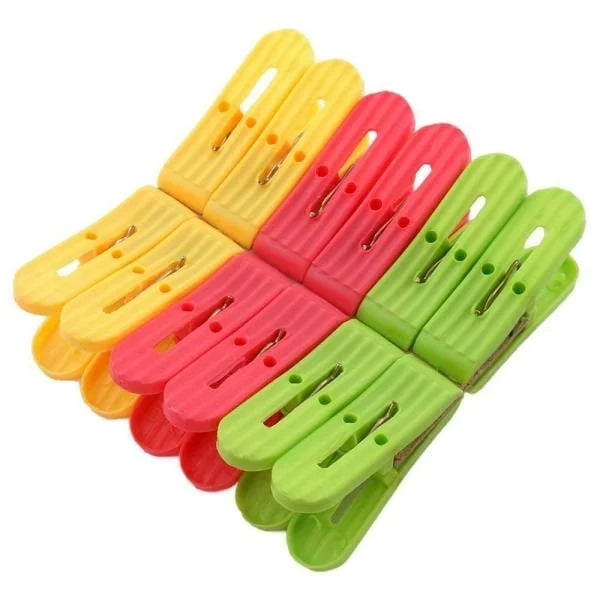 Elita Plastic Cloth Clips - Assorted (Set of 12)