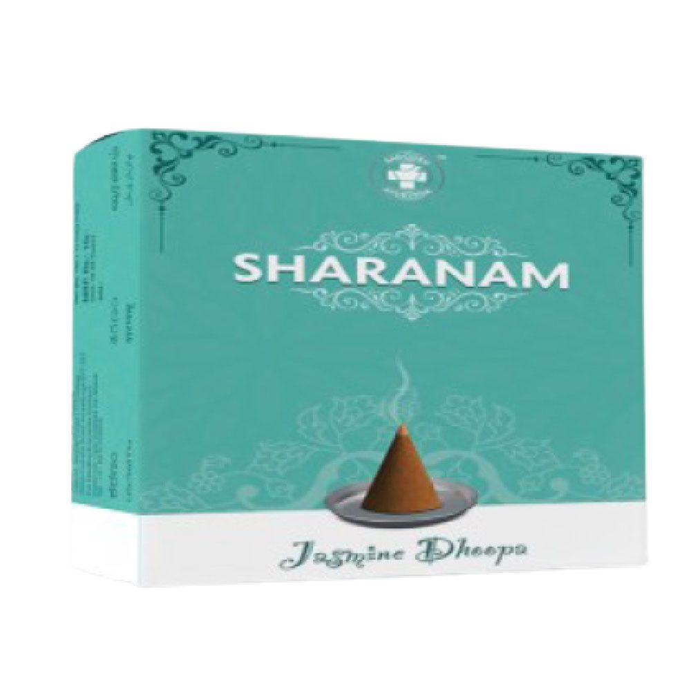 Sharanam Cone Dhoop - Jasmine, 12pc