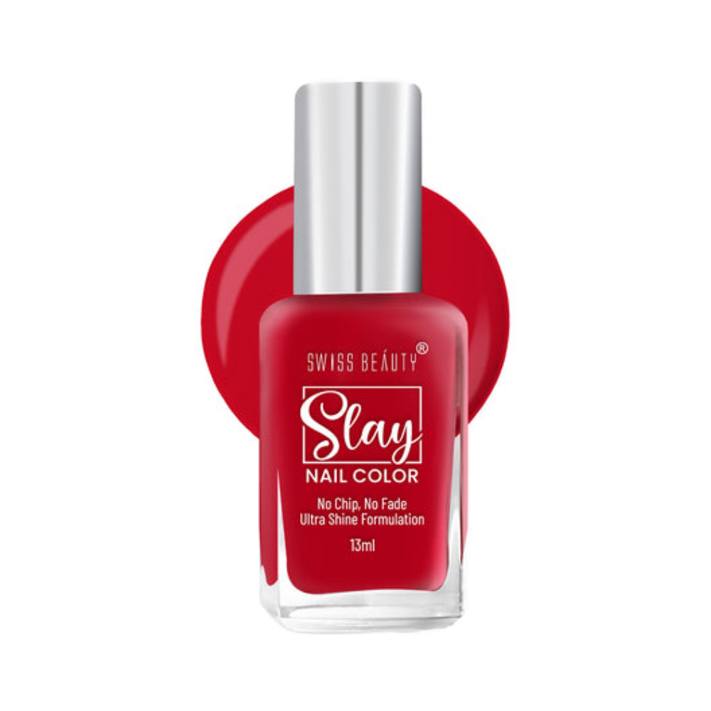 Swiss Beauty Slay Nail Color - Cosmopolitan Red 203, 13ml