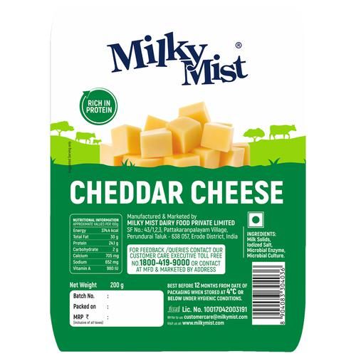 Milky Mist Cheddar Cheese Pouch, 200g