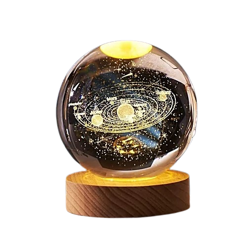 Desidiya 3D Crystal Universe Wooden Base LED Lamp, 1pc