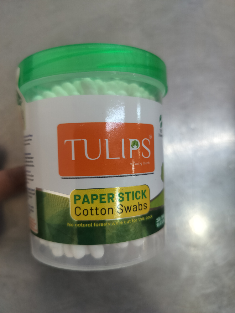 Tulips Paper Sticks Cotton Swabs, 100N