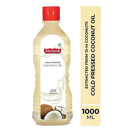 KitchenJi Cold Pressed Coconut Oil PET Bottle, 1L